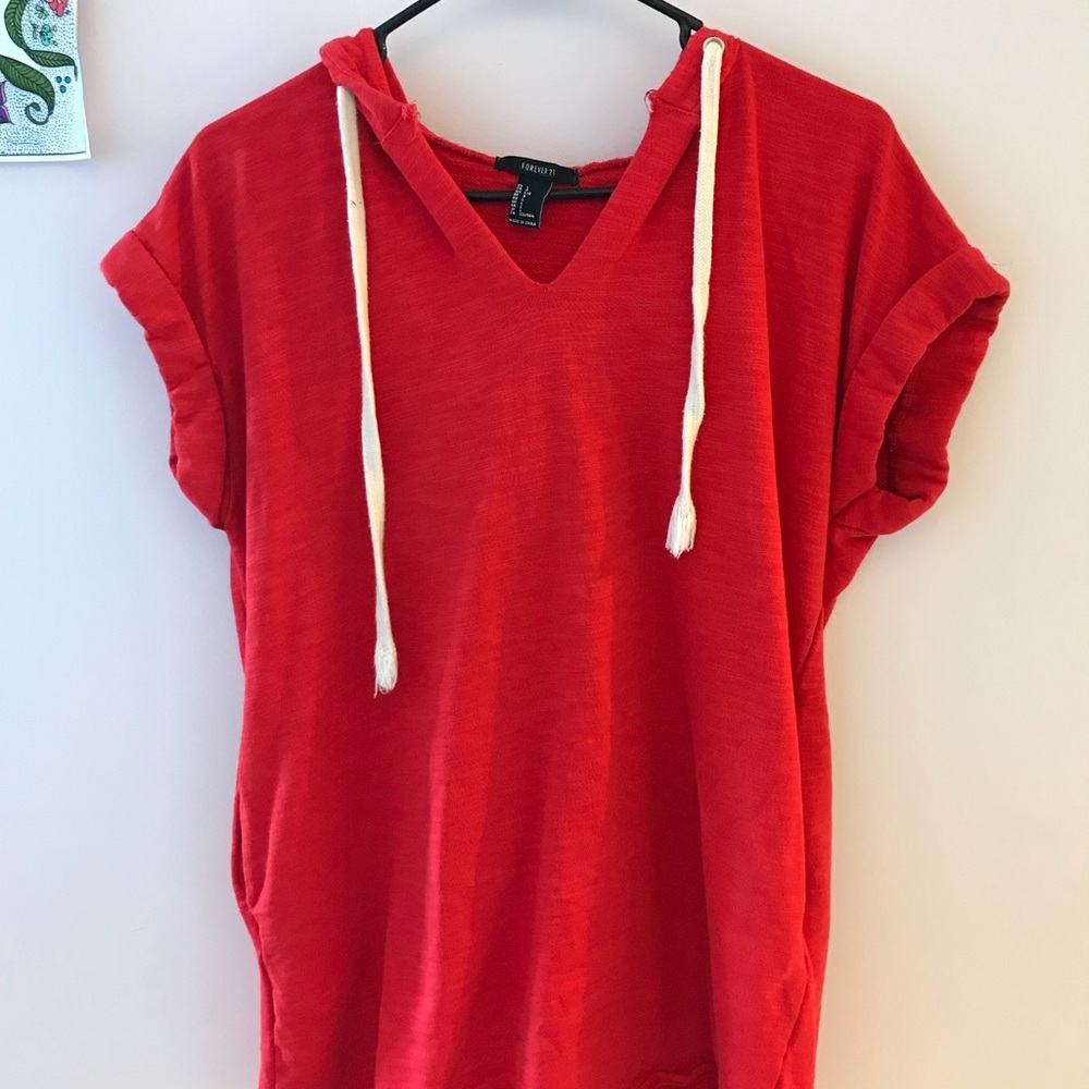 red hoodie